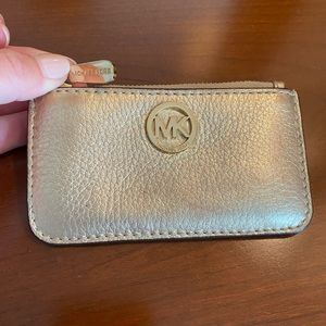 Lightly Used Michael Kors Gold Card Holder / Coin Purse!
